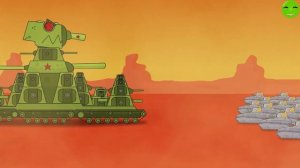 1 Soviet monster KV-44 VS 1000 small clone tanks - Cartoons about tanks