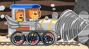 Львенок Котёнок – К центру земли Паровоз - Мультик для детей