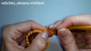 Подсолнух_крючком_Мотив_для_ирландского_кружева_Irish_lace_