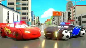 Молния Маккуин против полицейских машин - Автомобиль шерифа Джексона Шторма, Ламборгини