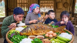 Ловим рыбу в мутном пруду... Вытаскиваем гигантскую рыбину и устраиваем семейный пир.