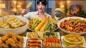 ШЕФ МЯУ СДЕЛАЛ СЮРПРИЗ ДЖИНУ | ГОТОВИМ КОРЕЙСКУЮ УЛИЧНУЮ ЕДУ | ASMR МУКБАНГ