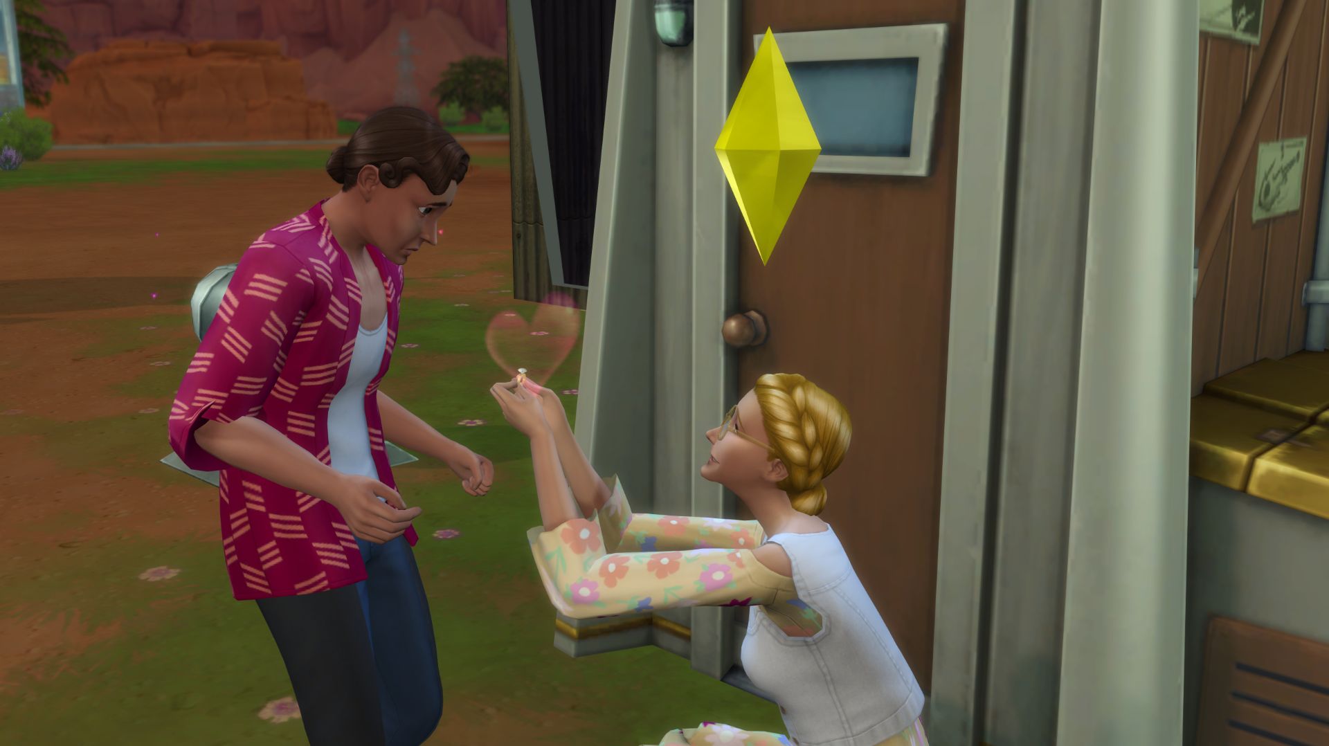 Not So Berry. The Sims 4. Желтый №6. Гранит Фолз и муж.