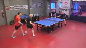 один из матчей группы II финала 19.04 Парный турнир по настольному теннису