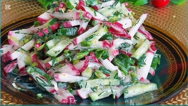 ЭТОТ САЛАТ БЕСПОДОБЕН!! ВЕСЕННИЙ САЛАТ ИЗ РЕДИСКИ И ОГУРЦОВ! ТАКОЙ САЛАТ ГОТОВЛЮ ВЕСНОЙ И ЛЕТОМ!