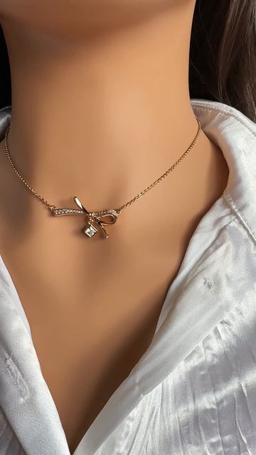 Колье с бантом и квадратной подвеской, Xuping Jewelry