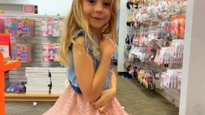 Nastya has grown a lot and dad is taking her to shopping