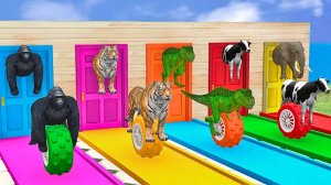 «СМЕШНЫЕ ЖИВОТНЫЕ 3Д! Слон, Горилла, Бегемот и Тигр! Мультик игра про животных»