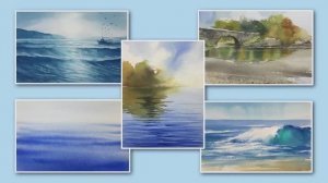Как рисовать акварелью воду — 5 простых уроков!
