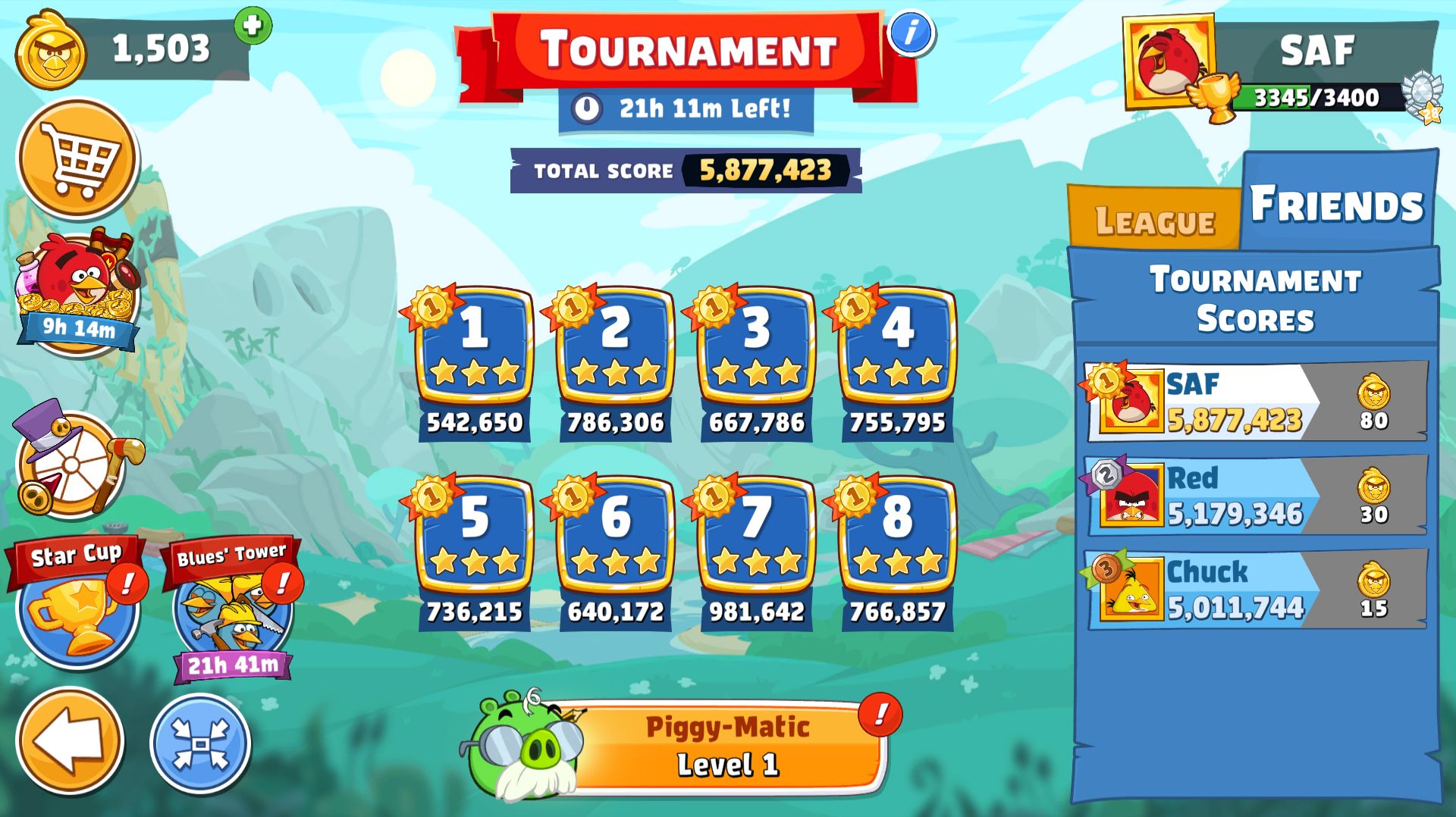 Angry Birds Friends. Турнир (22.04.2026). Все уровни 3 звезды. Прохождение от SAFa.