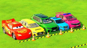 ТРАНСПОРТ: MCQUEEN, ПОЛИЦЕЙСКИЕ AUDI, BMW, CHEVROLET И DACIA С НОВЫМИ ГРУЗОВИКАМИ MAN В СИМУЛЯТОРЕ