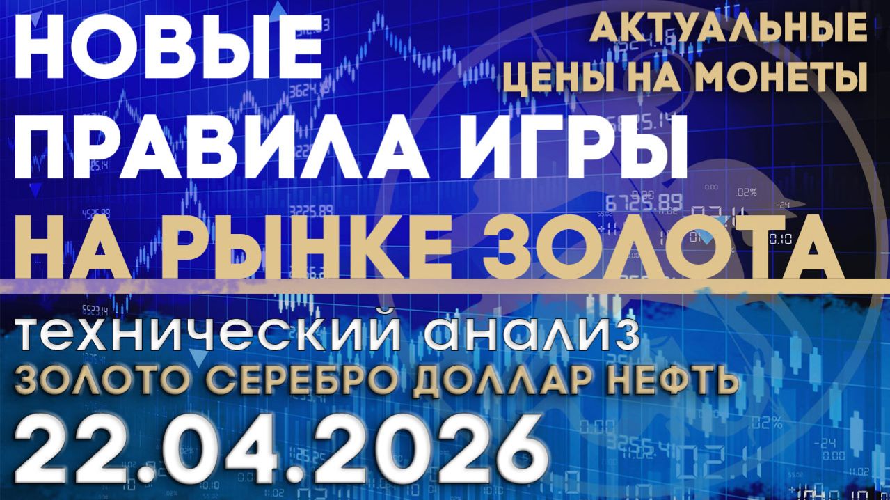 Новая структура предложения золота. Анализ рынка золота, серебра, нефти, доллара 22.04.2026 г