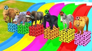 «КТО ВЫБЕРЕТ ПРАВИЛЬНУЮ ДВЕРЬ?! Т-Рекс, Горилла и Лев на Гигантской Горке! Челлендж»