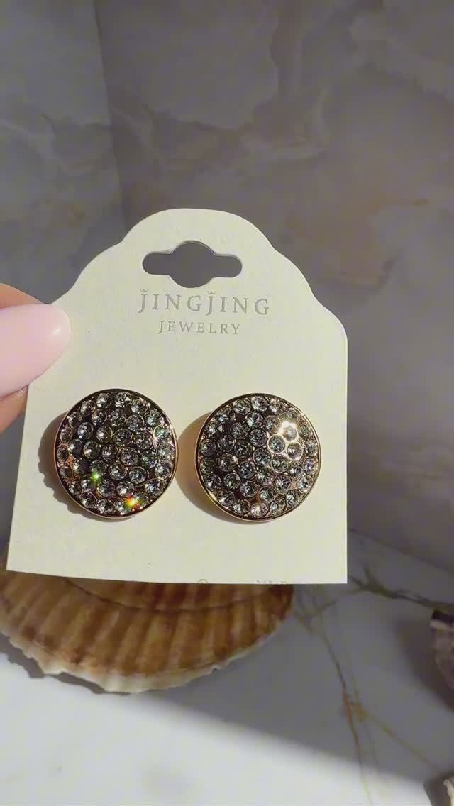 Серьги-гвоздики с россыпью прозрачных кристаллов Сваровски, Xuping Jewelry