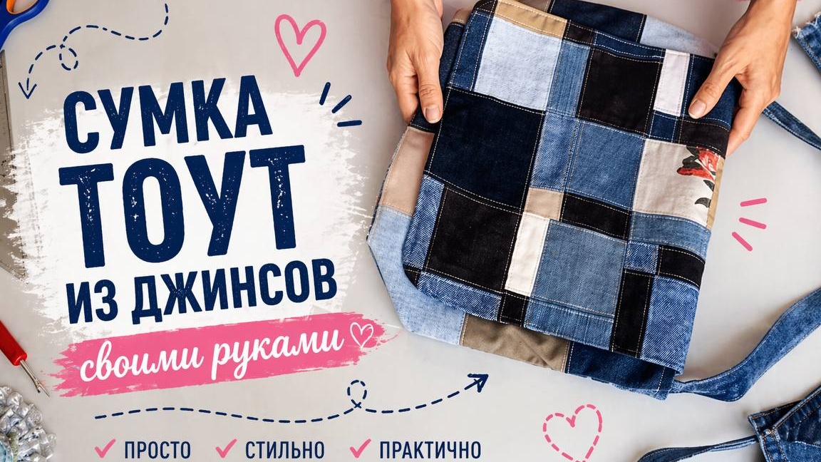 Джинсовая сумка через плечо из старых джинсов | Практичный туториал и апсайклинг