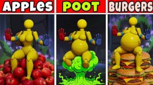 MINECRAFT ПИКСЕЛЬ-АРТ ПУК НО ИГРОК ЯБЛОКИ ПРОТИВ POOT ПРОТИВ БУРГЕРЫ | POPPY PLAYTIME ГЛАВА 5