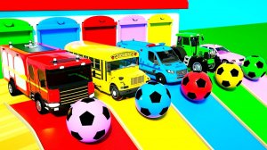 Колеса автобуса - песня про бинго - Машинки упали в цветное озеро - Детские стишки и песенки