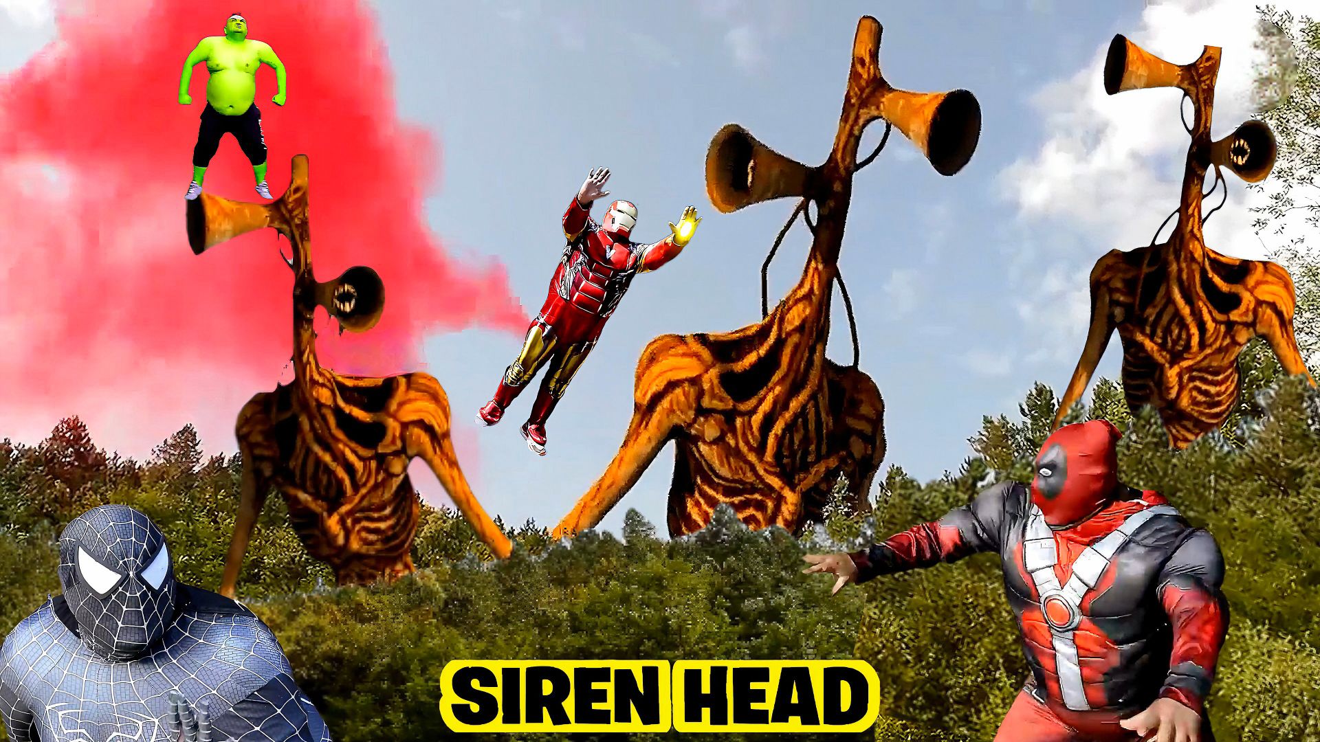 📢 СИРЕНОГОЛОВЫЙ 📢 - против СУПЕРГЕРОЕВ. Кто круче? SIREN HEAD или SUPERHEROES.