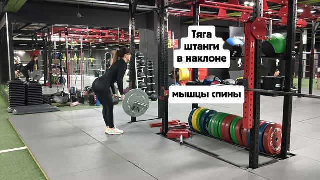 Тяга штанги в наклоне