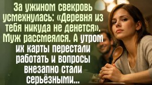 Истории из жизни. Слушать истории. За ужином свекровь усмехнулась： «Деревня из тебя никуда не денет