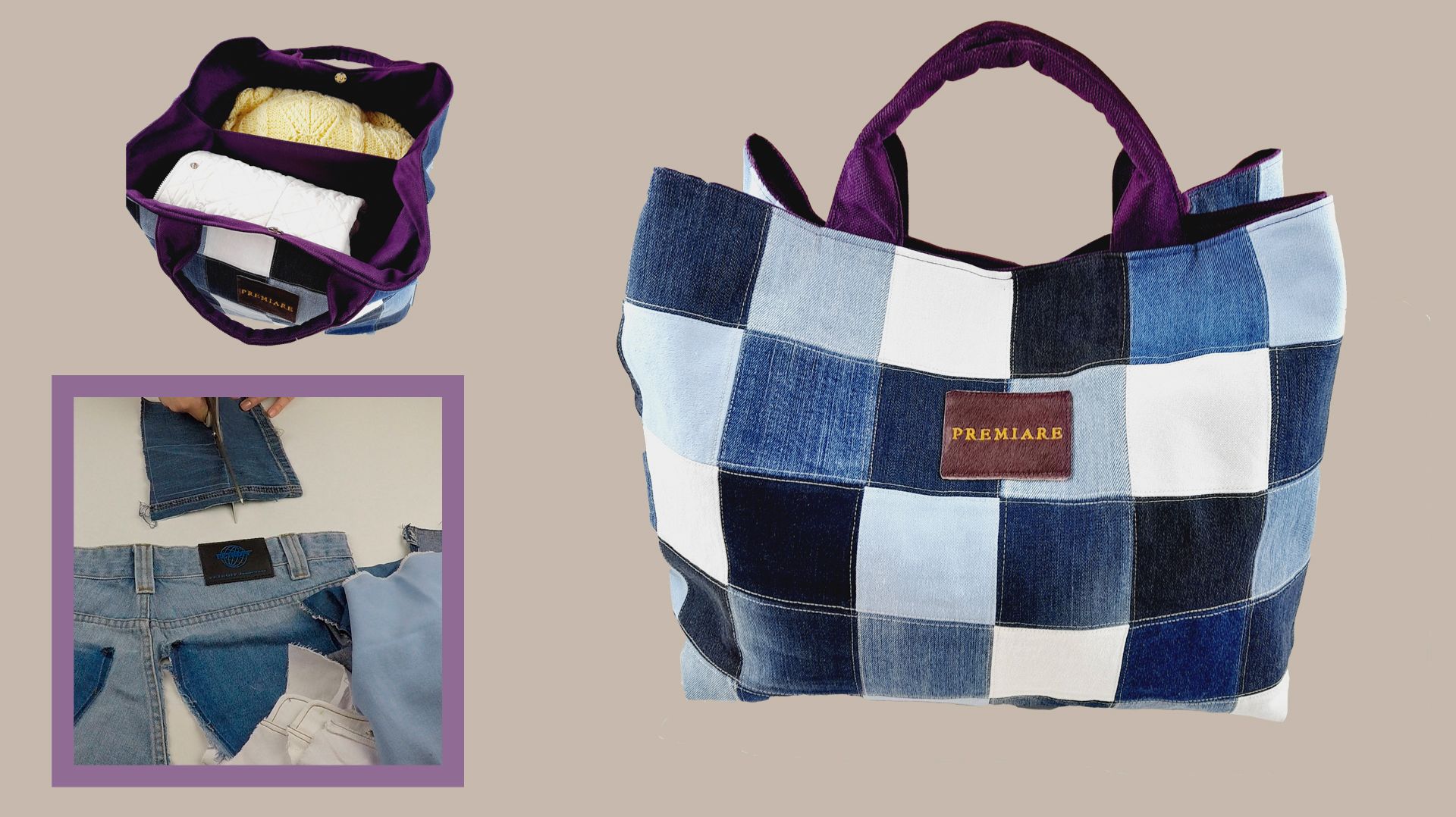 Сделайте это со своими джинсовыми лоскутами. 😊 Дорожная сумка из обрезков.