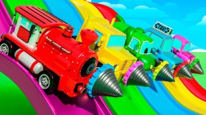 Колеса на автобусе, Песенка про алфавит - Пожарная машина собирает фрукты - Детские стишки и песенки