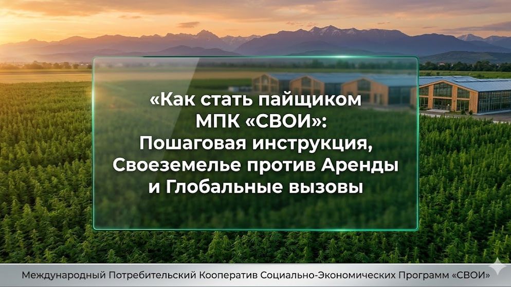 Как стать пайщиком МПК «СВОИ»: Пошаговая инструкция, Своеземелье против Аренды и Глобальные вызовы