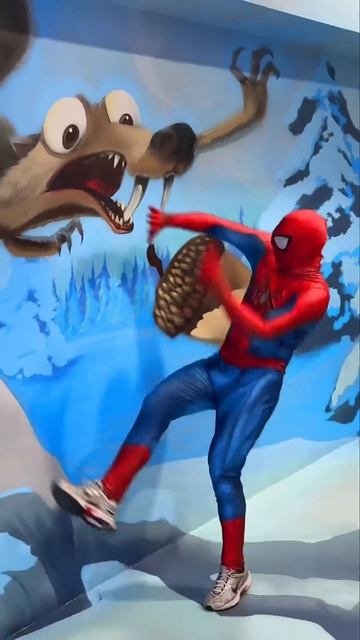 The superhero got scared spiderman