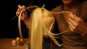 АСМР без комментариев - косички, хвостик и тоненькие прядки