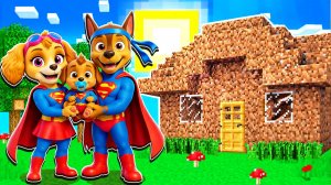 😭У СЕМЬИ СУПЕРГЕРОЕВ СКАЙ И ГОНЩИКА РОДИЛСЯ РЕБЕНОК! И Я ПОСТРОИЛА ДОМ в МАЙНКРАФТ ЩЕНЯЧИЙ ПАТРУЛЬ