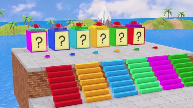 Дикие животные корова слон тигр горилла бегемот 3D стиль веселая горка красочный мир Синий трактор