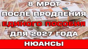8 МРОТ после продления Единого пособия для 2027 года Нюансы