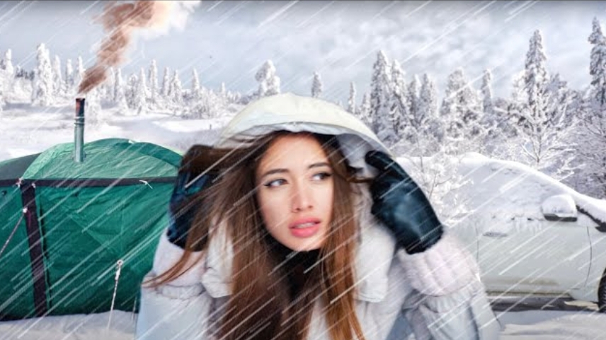 Одиночный кемпинг в снежную зиму. Из холодной зимы в жаркое лето.