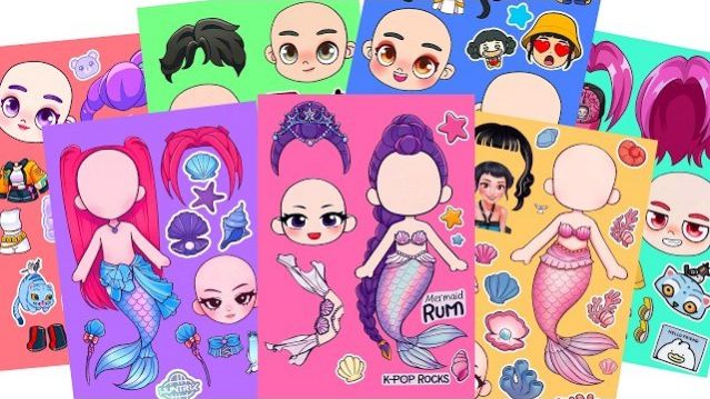 СДЕЛАЙ САМ ХАНТРИКС РУСАЛКА ИЗ ГАЧА КНИГА СТИКЕРОВ  К-ПОП ОХОТНИКИ НА ДЕМОНОВ  Стикер Бук Диайвай