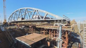 Строительство путепровода на улице Репина в Химках (март 2026)