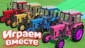 МУЛЬТИКИ ПРО РАЗНОЦВЕТНЫЕ МАШИНКИ И ТРАКТОРЫ ДЛЯ ДЕТЕЙ 🚜 ГОНКИ ТРАКТОРОВ ДЛЯ ДЕТЕЙ №34