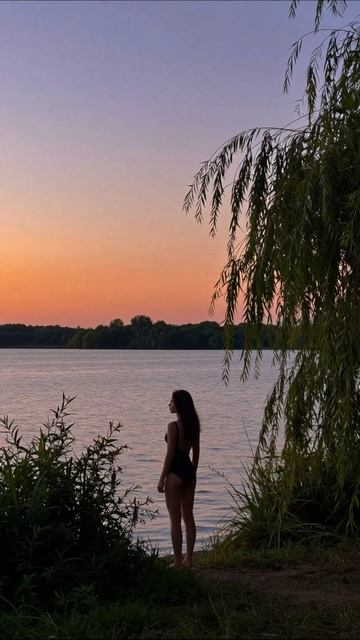 С Sunset на берегу реки #закат #природа #умиротворение