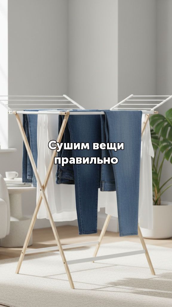 Компактно развешиваем брюки после стирки 👖 #foodru #советы