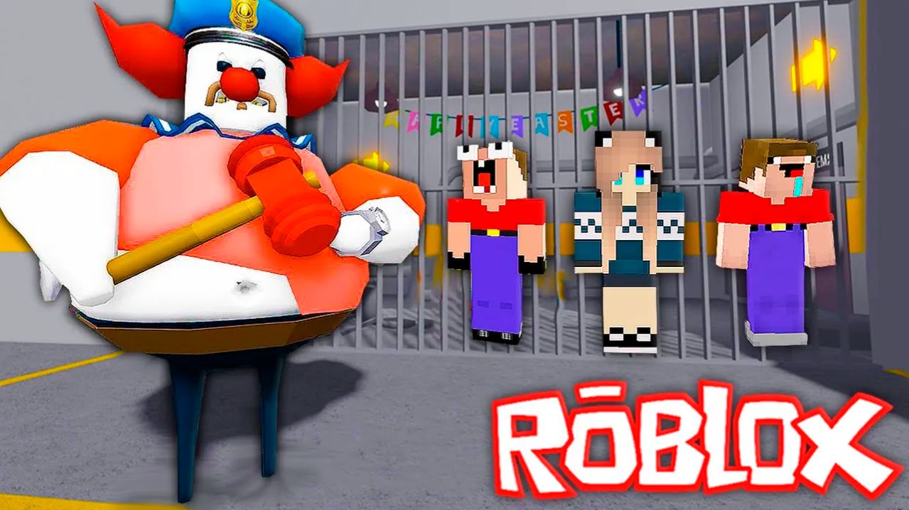 2 НУБА И ДЕВУШКА ПРО ДЕЛАЮТ ПОБЕГ ИЗ ТЮРЬМЫ БАРРИ КЛОУНА В РОБЛОКС