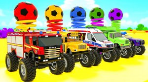 Песенка Колеса на автобусе — Монстр-колеса прыгающий футбольный мяч Детские песенки для малышей