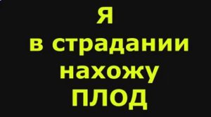 Я в страдании нахожу плод