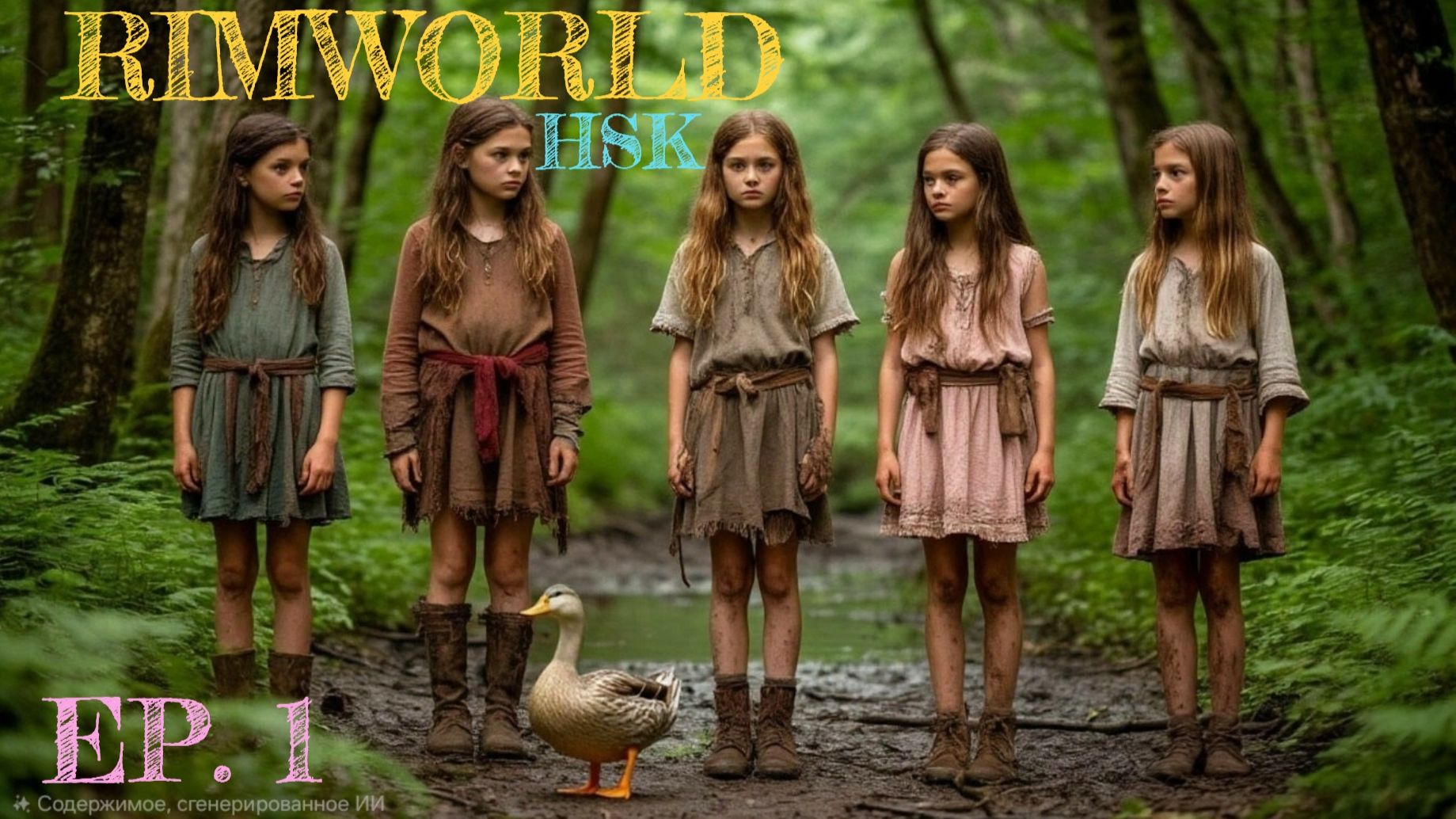 RimWorld HSK | 1 серия | Племя. Пять девочек одни в лесу |