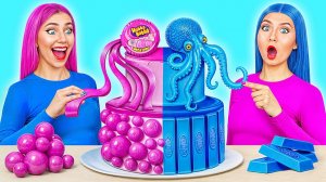 Розовое vs Синее Украшение Торта Челлендж с Candy DO