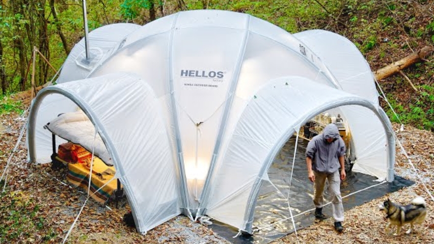 Люксовый кемпинг 5 звёзд. Надувная палатка и приготовление вкусной еды.