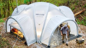 Люксовый кемпинг 5 звёзд. Надувная палатка и приготовление вкусной еды.