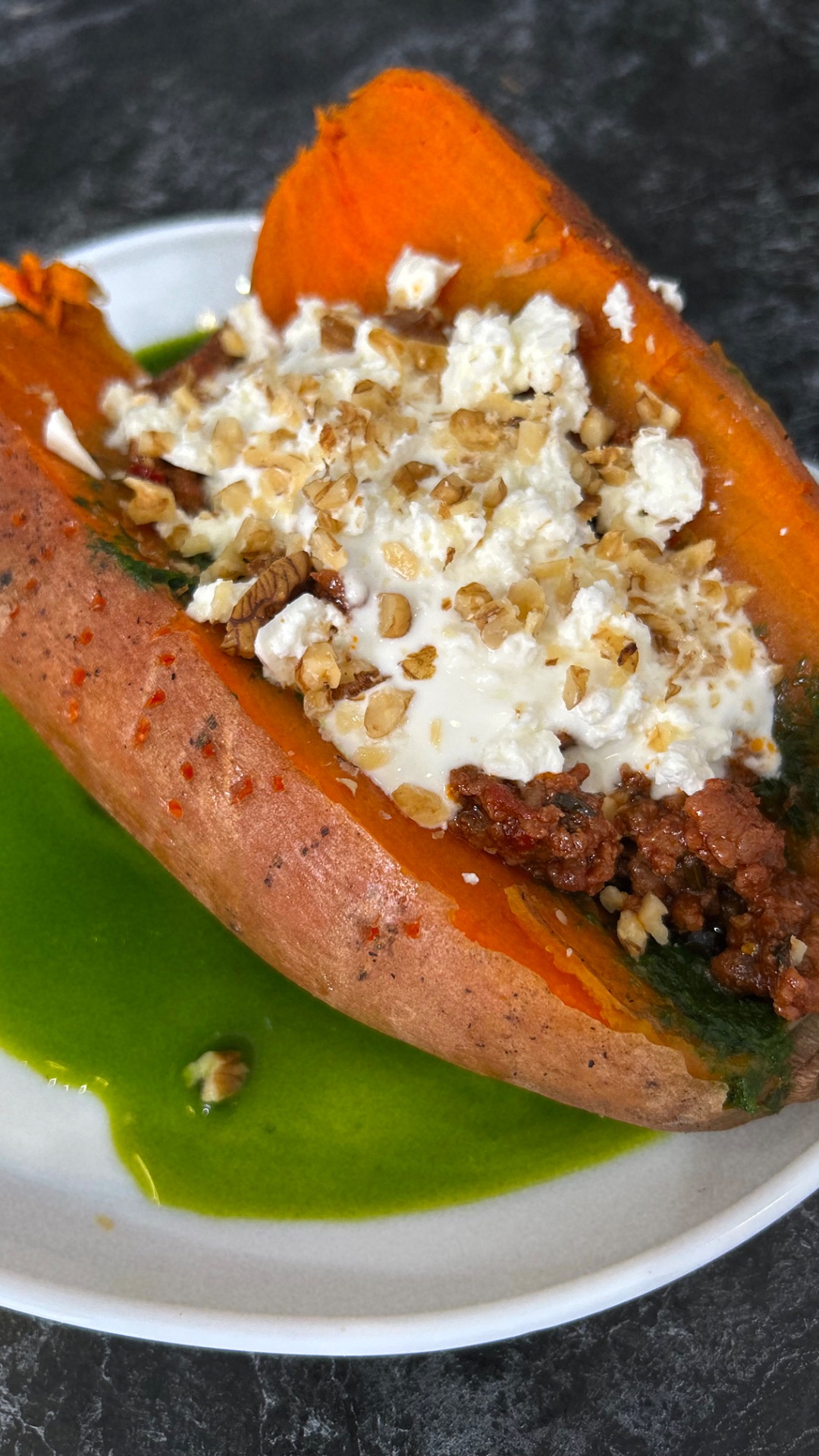 Батат в шпинатном соусе