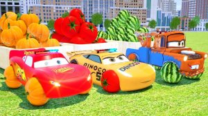 Учим фрукты и цвета с помощью машинок Маккуина, Мэтра и Мактрака — мультфильм про Маккуина для детей