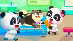 Мультфильм_Медвежонок панда BabyBus лечит животных, котёнка и попугая!