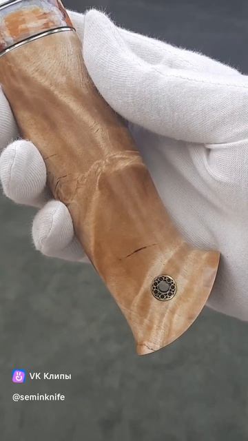 📌Нож сталь S390 Путник рукоять зуб мамонта, сувель, ножны ножны из натуральной кожи