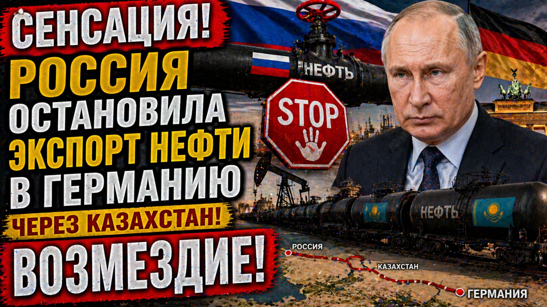 СЕНСАЦИЯ! Россия Остановила Эскпорт Нефти в Германию через Казахстан! Возмездие!